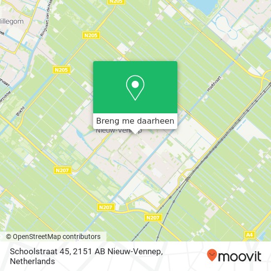 Schoolstraat 45, 2151 AB Nieuw-Vennep kaart