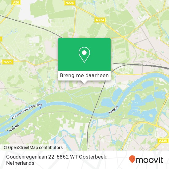 Goudenregenlaan 22, 6862 WT Oosterbeek kaart