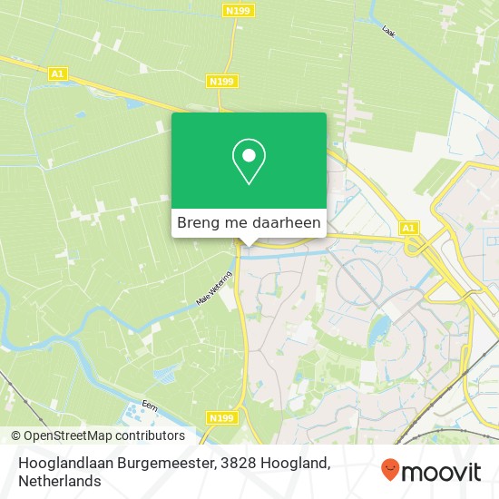 Hooglandlaan Burgemeester, 3828 Hoogland kaart