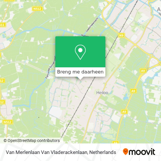 Van Merlenlaan Van Vladerackenlaan kaart