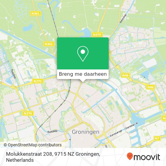 Molukkenstraat 208, 9715 NZ Groningen kaart