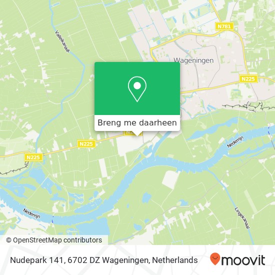 Nudepark 141, 6702 DZ Wageningen kaart