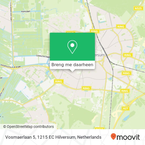 Vosmaerlaan 5, 1215 EC Hilversum kaart