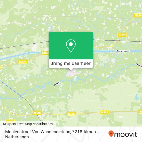 Meulenstraat Van Wassenaerlaan, 7218 Almen kaart