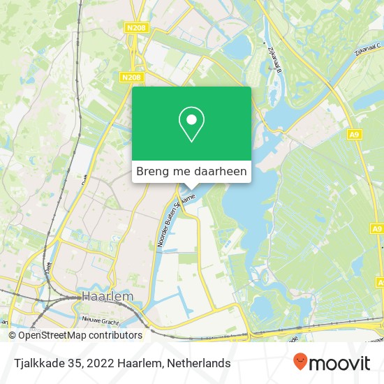 Tjalkkade 35, 2022 Haarlem kaart