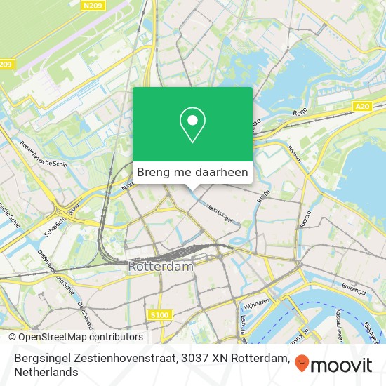 Bergsingel Zestienhovenstraat, 3037 XN Rotterdam kaart