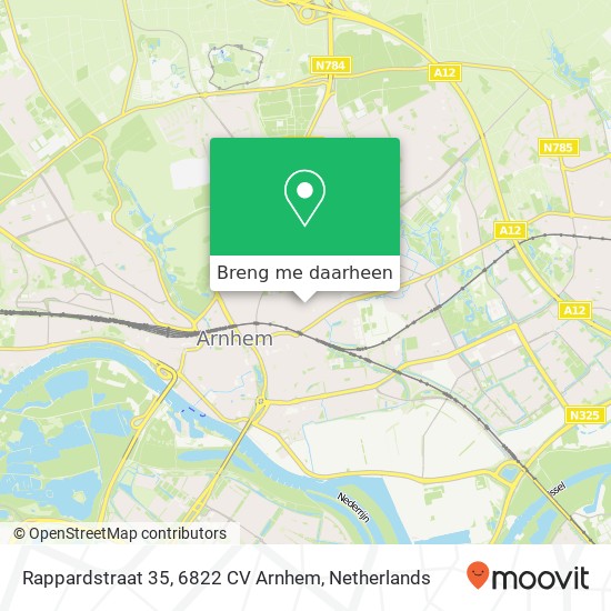 Rappardstraat 35, 6822 CV Arnhem kaart