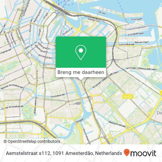 Aemstelstraat s112, 1091 Amesterdão kaart