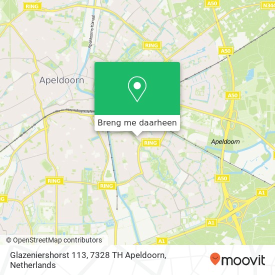 Glazeniershorst 113, 7328 TH Apeldoorn kaart