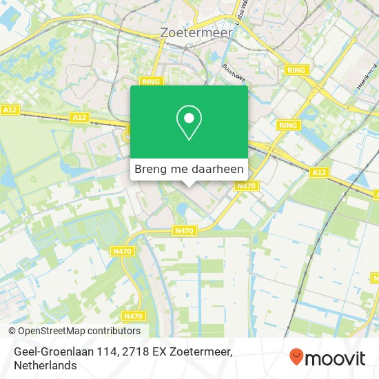 Geel-Groenlaan 114, 2718 EX Zoetermeer kaart