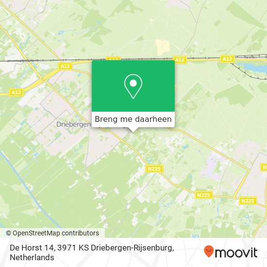 De Horst 14, 3971 KS Driebergen-Rijsenburg kaart