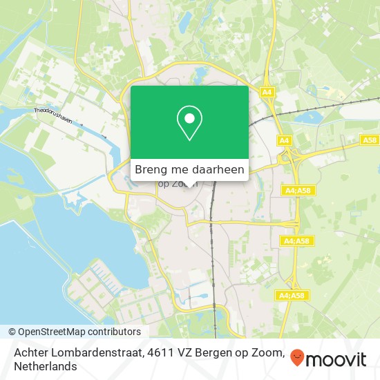 Achter Lombardenstraat, 4611 VZ Bergen op Zoom kaart