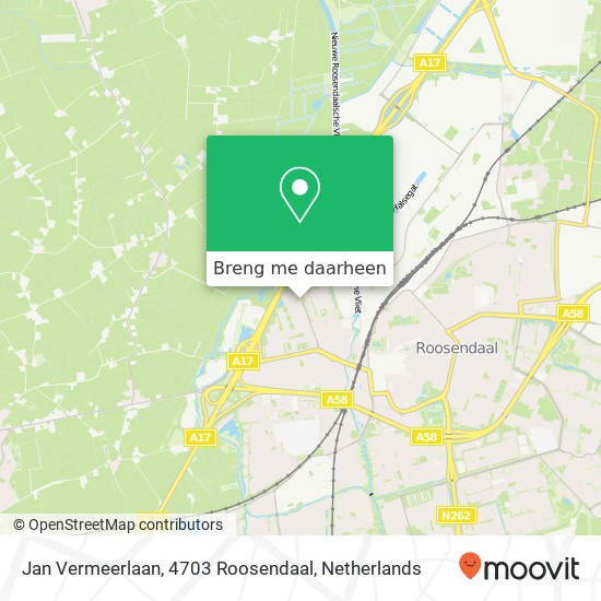 Jan Vermeerlaan, 4703 Roosendaal kaart