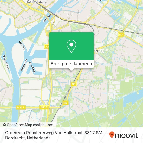 Groen van Prinstererweg Van Hallstraat, 3317 SM Dordrecht kaart