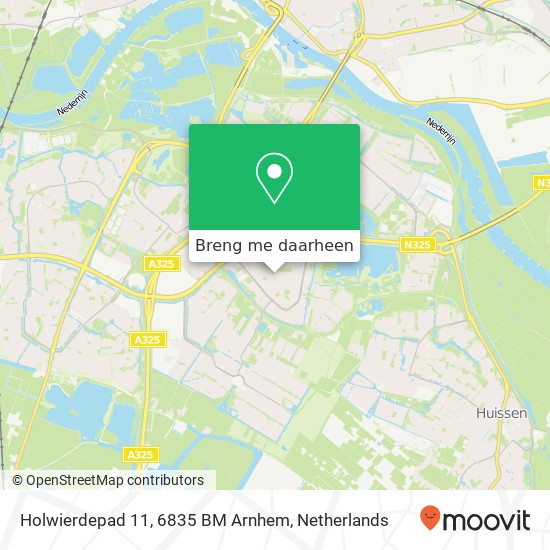 Holwierdepad 11, 6835 BM Arnhem kaart