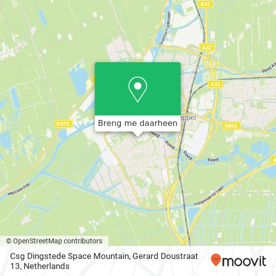 Csg Dingstede Space Mountain, Gerard Doustraat 13 kaart