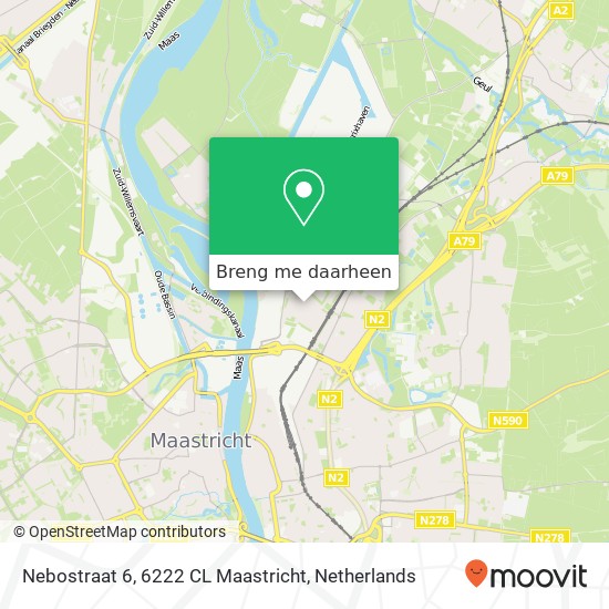 Nebostraat 6, 6222 CL Maastricht kaart