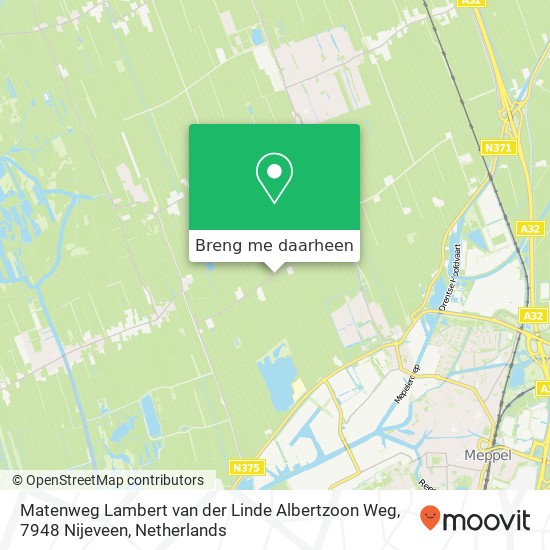 Matenweg Lambert van der Linde Albertzoon Weg, 7948 Nijeveen kaart