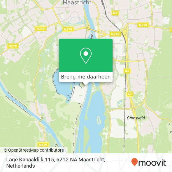 Lage Kanaaldijk 115, 6212 NA Maastricht kaart