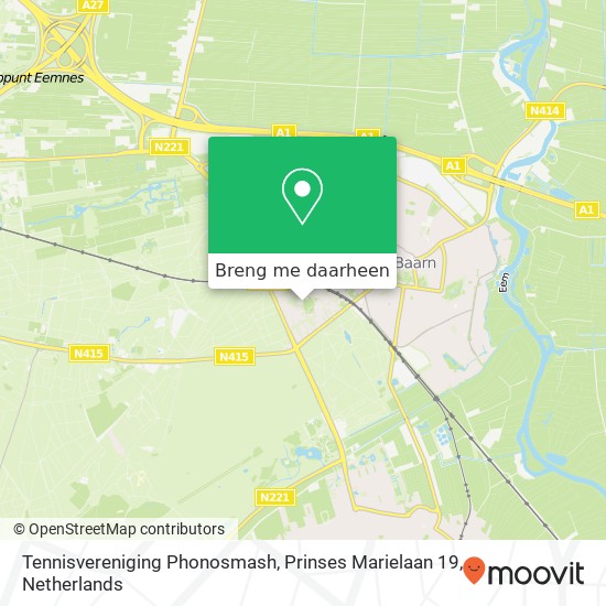 Tennisvereniging Phonosmash, Prinses Marielaan 19 kaart