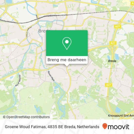 Groene Woud Fatimas, 4835 BE Breda kaart