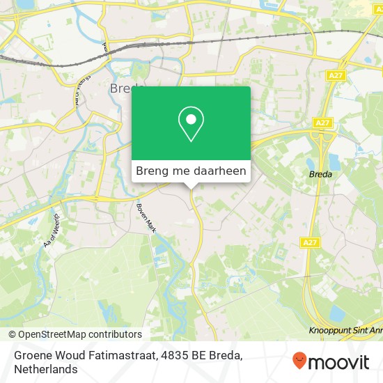 Groene Woud Fatimastraat, 4835 BE Breda kaart