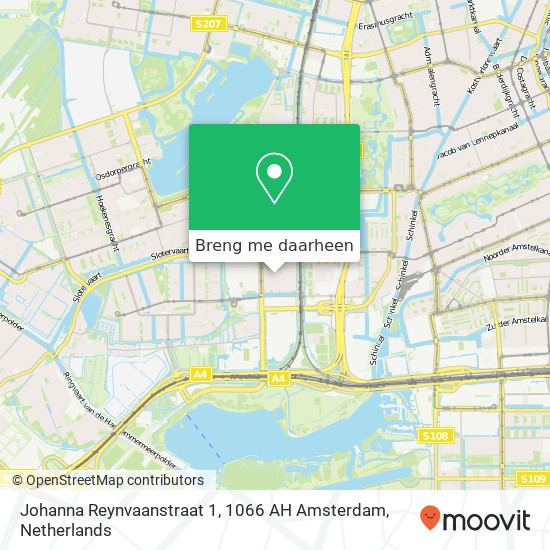 Johanna Reynvaanstraat 1, 1066 AH Amsterdam kaart