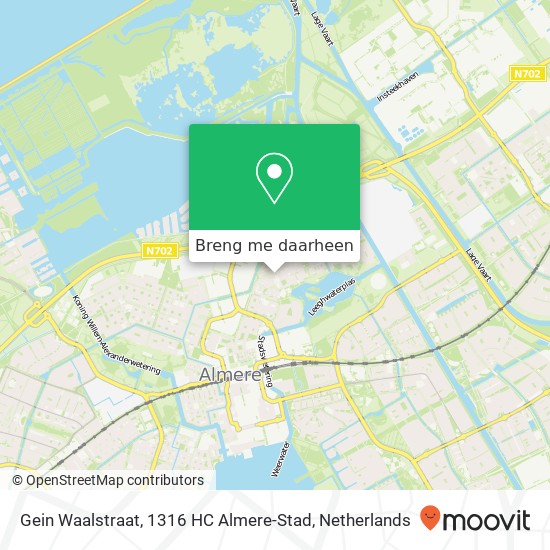 Gein Waalstraat, 1316 HC Almere-Stad kaart