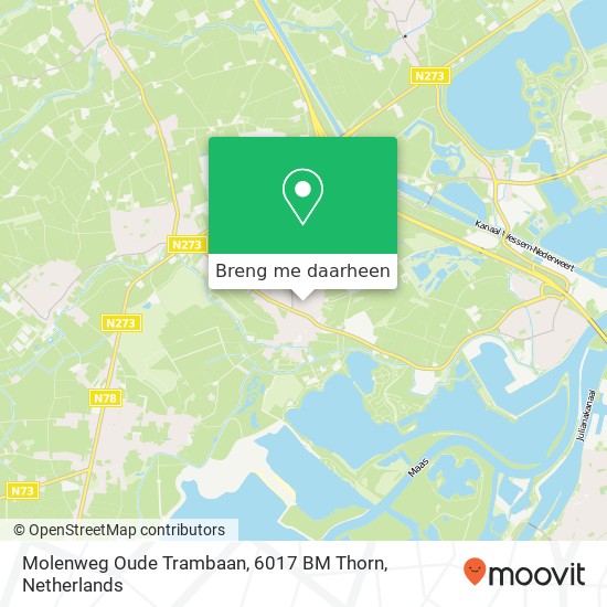 Molenweg Oude Trambaan, 6017 BM Thorn kaart