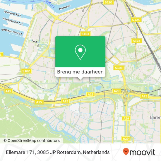 Ellemare 171, 3085 JP Rotterdam kaart