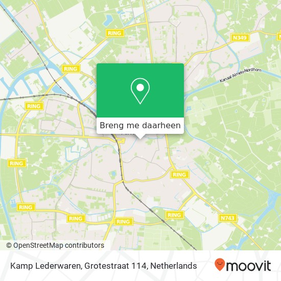 Kamp Lederwaren, Grotestraat 114 kaart