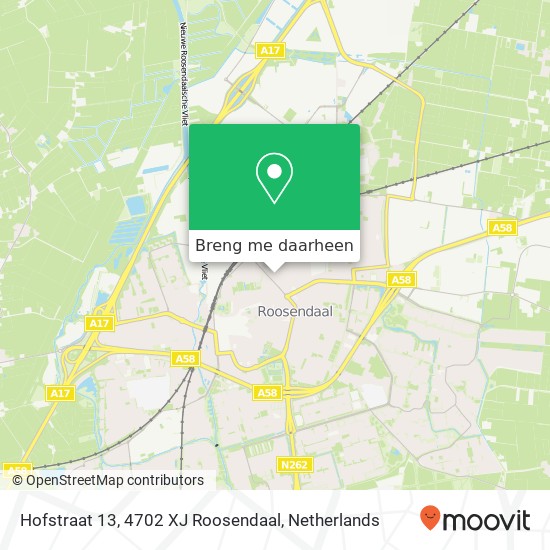 Hofstraat 13, 4702 XJ Roosendaal kaart