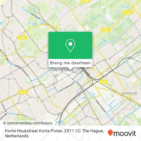 Korte Houtstraat Korte Poten, 2511 CC The Hague kaart