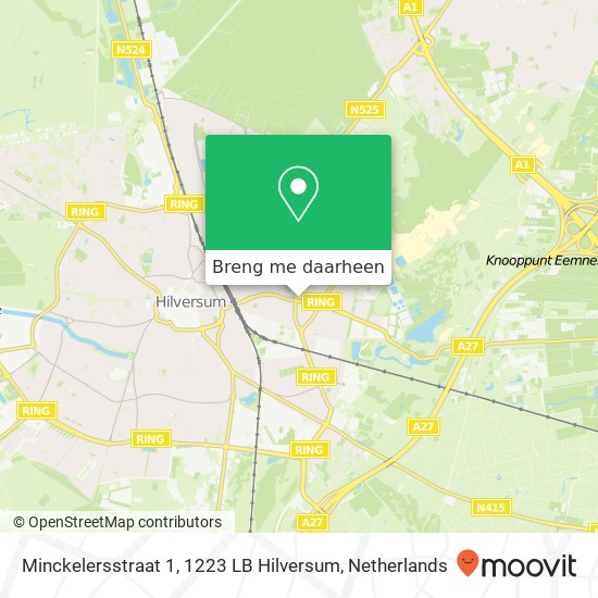 Minckelersstraat 1, 1223 LB Hilversum kaart
