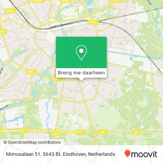 Mimosalaan 51, 5643 BL Eindhoven kaart