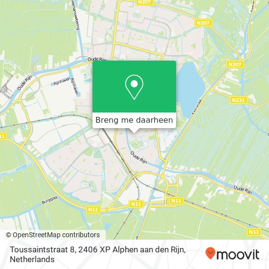 Toussaintstraat 8, 2406 XP Alphen aan den Rijn kaart