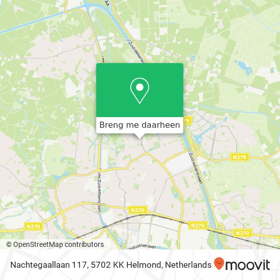 Nachtegaallaan 117, 5702 KK Helmond kaart