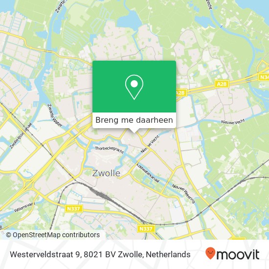 Westerveldstraat 9, 8021 BV Zwolle kaart