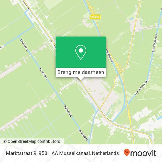 Marktstraat 9, 9581 AA Musselkanaal kaart