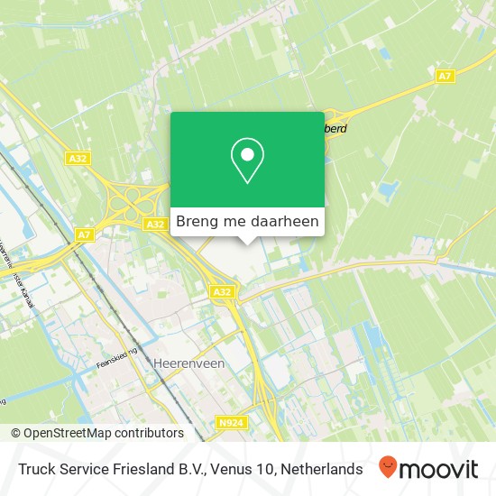 Truck Service Friesland B.V., Venus 10 kaart