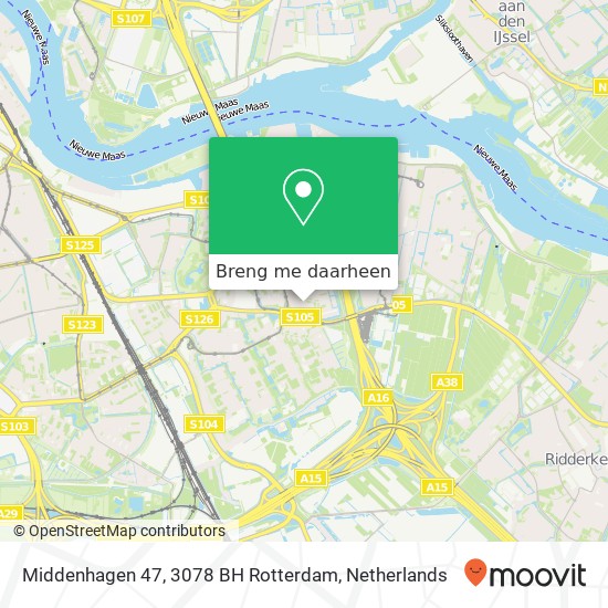 Middenhagen 47, 3078 BH Rotterdam kaart