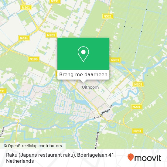 Raku (Japans restaurant raku), Boerlagelaan 41 kaart