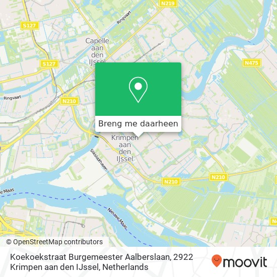 Koekoekstraat Burgemeester Aalberslaan, 2922 Krimpen aan den IJssel kaart