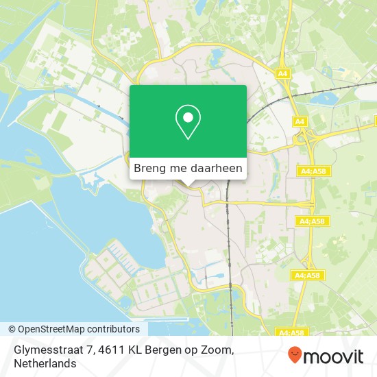 Glymesstraat 7, 4611 KL Bergen op Zoom kaart