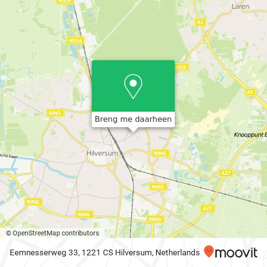 Eemnesserweg 33, 1221 CS Hilversum kaart