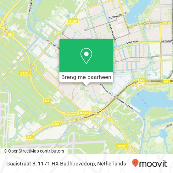 Gaaistraat 8, 1171 HX Badhoevedorp kaart