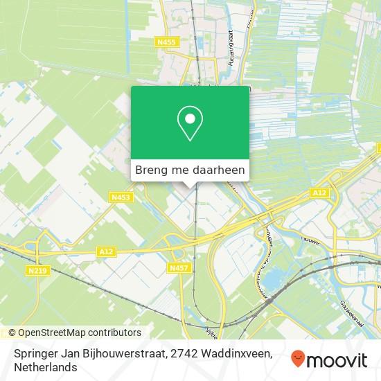 Springer Jan Bijhouwerstraat, 2742 Waddinxveen kaart