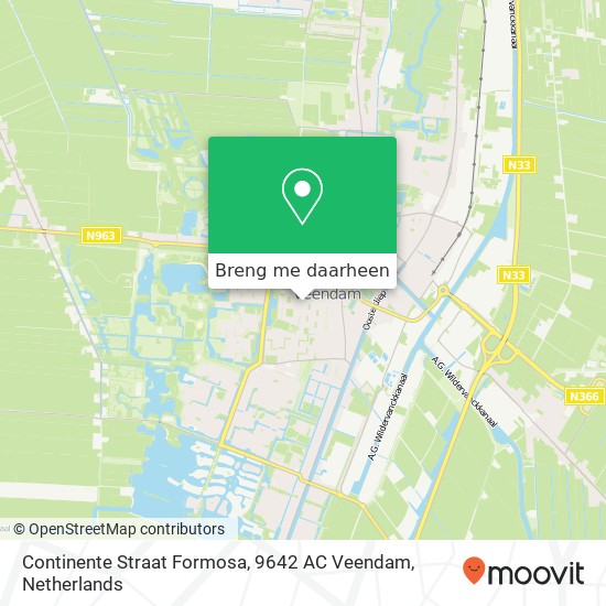 Continente Straat Formosa, 9642 AC Veendam kaart