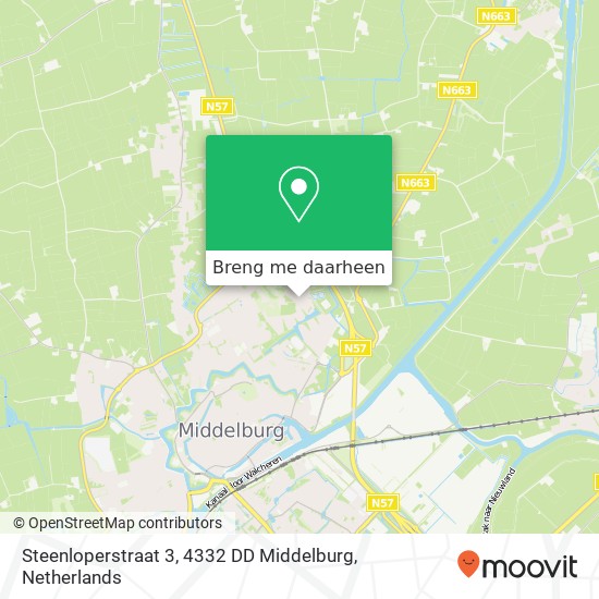 Steenloperstraat 3, 4332 DD Middelburg kaart