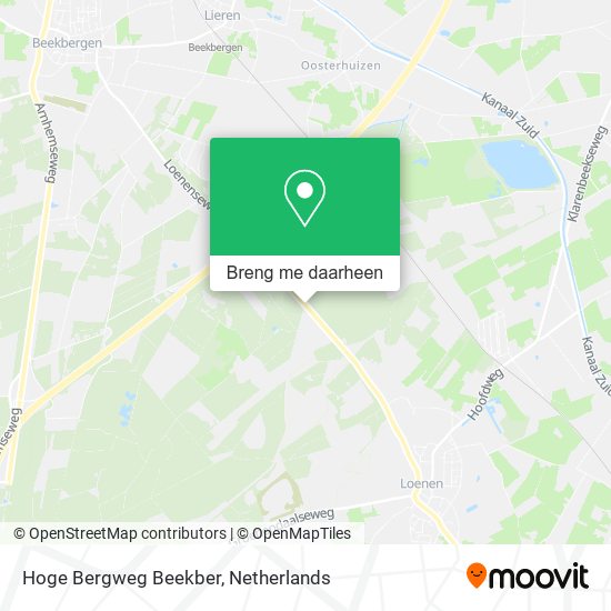 Hoge Bergweg Beekber kaart